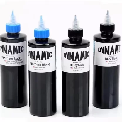 Dynami High Quality Long Lasting Original Dynamic Tbk WD1BLK3 Colors 8 oz Triple Black Tattoo Ink 240 ml Bottle Body Art Kit - Image 4