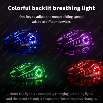 AIEACH Bluetooth Mouse Gaming Computer Rechargeable Wireless Mouse USB Mechanical E-Sports Backlight PC Gamer Mouse For Computer - Image 6