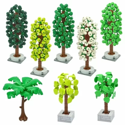 Hot sale City Parts Bush Tree Leaf Flower Green Grass Building Bricks Plants Blocks Figures Accessories Assemble Blocks Parts - Image 6