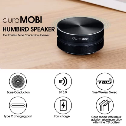 Wirelessly BT Speaker Bone Conduction Speakers Mini Portable Loud Stereo Sound Built-in Mic Sound Box Red - Image 3