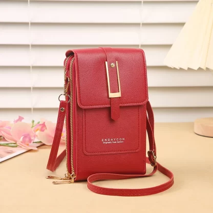 New transparent touchscreen phone bag trend simple crossbody small bag phone women's bag change bag vertical design - Image 5