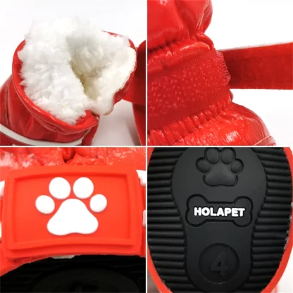 4Pcs/Set Pet Dog Shoes Winter Dog Snow Boots Warm Fleece Puppy Pet Cat Waterproof Rain Shoes Chihuahua Yorkie Shoe Accessories - Image 2