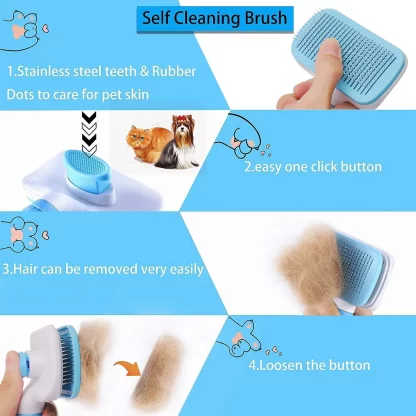 Dog Hair Remover Brush Cat Dog Hair Grooming And Care Comb For Long Hair Dog Pet Removes Hairs Cleaning Bath Brush Dog Supplies - Image 2