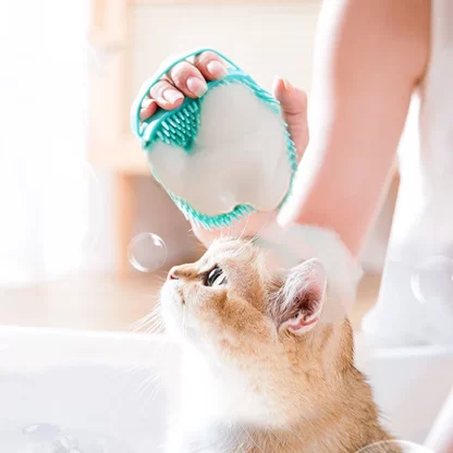 Pet Bathing Brush Soft Silicone Massager Shower Gel Bathing Brush Clean Tools Comb Dog Cat Cleaning Grooming Supplies - Image 5