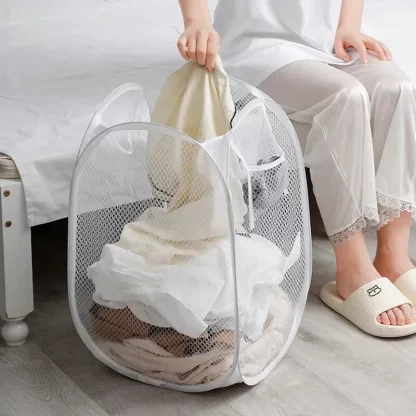 Dirty Clothes Basket Skeleton Ventilated Foldable Easy Storage Portable Large Capacity Clothes Basket - Image 2