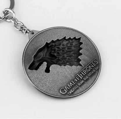 Movie Thrones Series Wolf Head Game Pendants Keychain Animal Jewelry Key Ring Backpack Accessories Key Chains Gifts Souvenir - Image 2