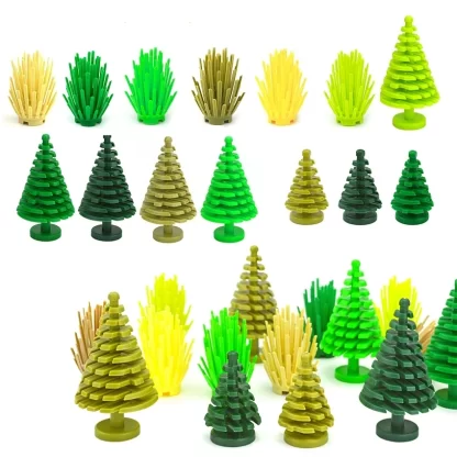 Hot sale City Parts Bush Tree Leaf Flower Green Grass Building Bricks Plants Blocks Figures Accessories Assemble Blocks Parts - Image 2