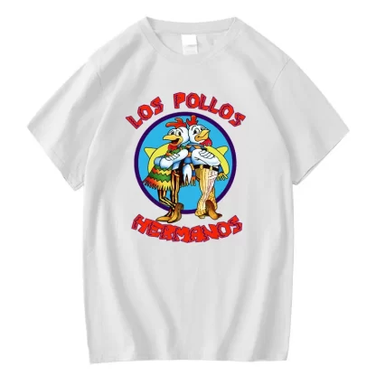 Summer Men's Short Sleeved High Quality 100% Cotton Breaking Bad LOS POLLOS Chicken Brothers Printed Casual For Men T-shirt Male - Image 2