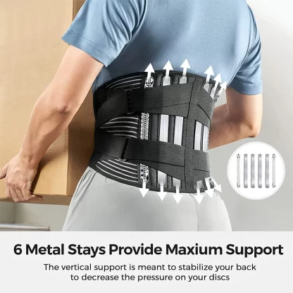 S-3XL Sports Lower Back Brace with 6 Stays Anti-skid Orthopedic lumbar Support Breathable Waist Support Belt for Gym Pain Relief - Image 2