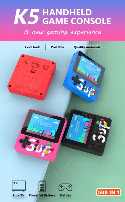 1/2 Players K5 Game Console Handheld Game Players Machine Console 500 Classic Games 2.4 Inch HD LCD Screen Portable Video Game - Image 4