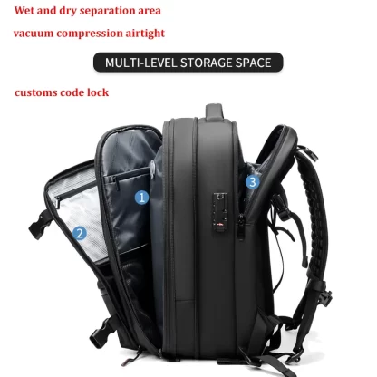 Men Travel Backpack vacuum compression 17 inch Laptop Backpack Business Large Capacity school Backpack Expanded Hiking backpack - Image 2