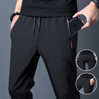 Men's Casual Pants Straight Slim Fit Elastic Waist Jogger Korean Classic Blue Black Gray Male Brand Trousers Plus Size 4XL 5XL