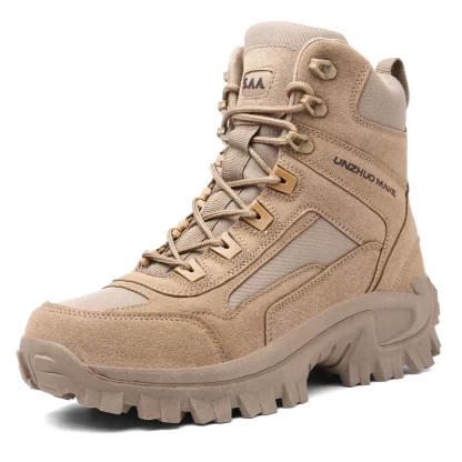 Men's outdoor hiking boots, desert top tactical boots, military boots, special forces hiking boots, anti slip and warm work boot - Image 3