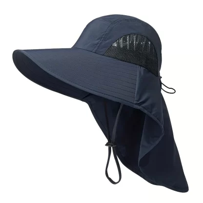 Men'S Wide-Brimmed Sun Hat-Breathable, Adjustable And Waterproof Nylon Hat With Mesh Weaving, Suitable For Hiking And Camping - Image 3