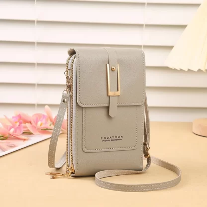 New transparent touchscreen phone bag trend simple crossbody small bag phone women's bag change bag vertical design