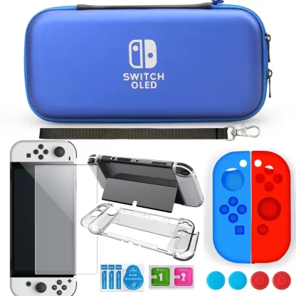 For Nintendo Switch Oled Case bundle Bag Pack Game Accessories Kit Hard Shell Travel Storage Bag JoyCon Protective Cover Grip - Image 3