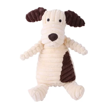 Plush Dog Toy Animals Shape Bite Resistant Squeaky Toys Corduroy Dog Toys for Small Large Dogs Puppy Pets Training Accessories - Image 5