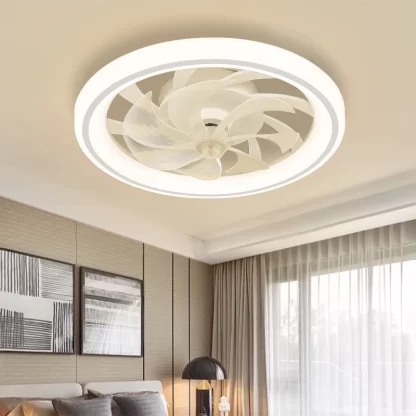 Smart Ceiling Fan Fans With Lights Remote Control Bedroom Decor Ventilator Lamp 48cm Air Invisible Blades Retractable Silent - Image 3