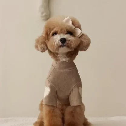 Love Winter Warm Pet Dog Clothes Base Shirt Cute Love Bear Teddy Yorkshire Hoodie Cat Pet Warm Clothes Designer Puppy Clothing - Image 3