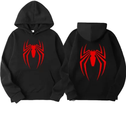 2024 New Men's Hoodie Street Fashion Spider Print Sweatshirt Fleece Ladies Casual Funny Loose Hoodie spiderman Men's clothing - Image 2