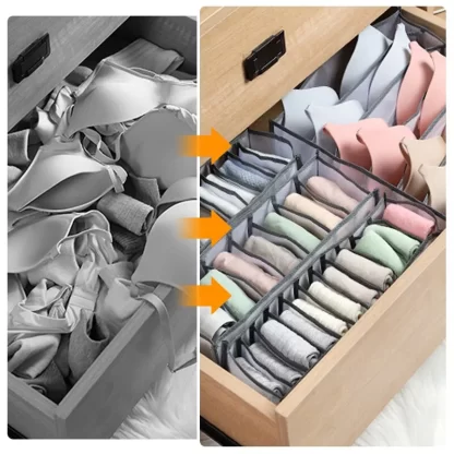 6/7/11 Foldable Underwear Underwear Socks Organizer With Dividers Clothes Storage Box Breathable Mesh Bag For Wardrobe - Image 5