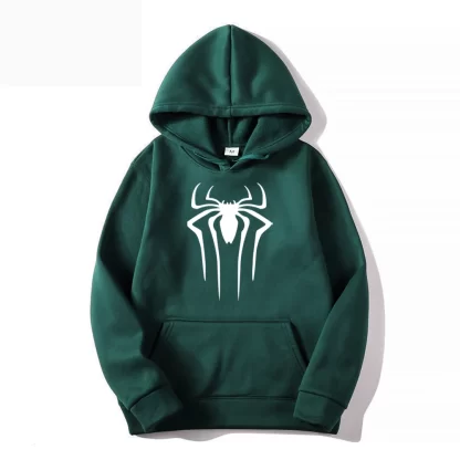 2024Fashion brand Men's Hoodie Casual Hoodie Sweatshirt Men's/Women's top Solid color printed spider hoodie sweatshirt - Image 2