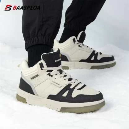 Baasploa Men Winter Sneakers Casual Skateboard Shoes for Men Waterproof Plush Warm Cotton Shoes Non-Slip Outdoor Male Sneakers - Image 2