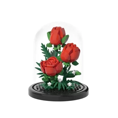 Flower Bouquet Bonsai Building Blocks Artificial Plastic Plant Dust Cover Micro Model Home Decoration Toy For Kid Birthday Gift - Image 6