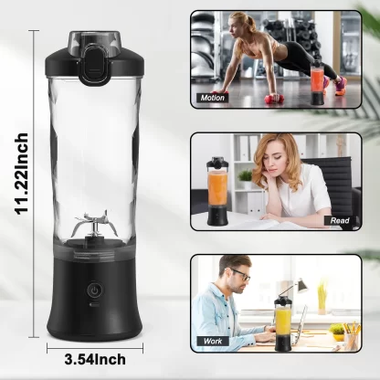 Portable Blender 600ML Electric Juicer Fruit Mixers 4000mAh USB Rechargeable Smoothie Mini Blender Personal Juicer - Image 3