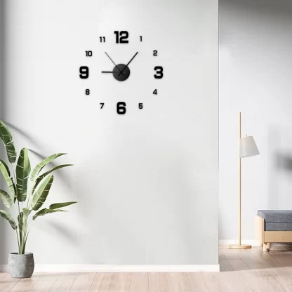 Creative Frameless DIY Wall Clock Wall Decal Home Silent Clock Living Room Office Wall Decoration - Image 4