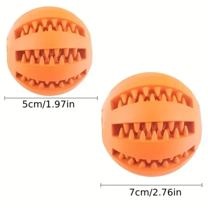 Dog Toy Ball, Nontoxic Bite Resistant Toy Ball for Pet Dogs Puppy Cat, Dog Pet Food Treat Feeder Chew Tooth Cleaning Ball - Image 3