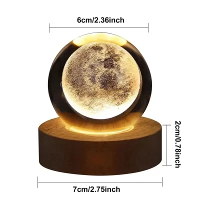 Unique 3D Crystal Ball Lamp with Galaxy and Planetary Projections USB Night Light for Cozy Atmosphere plasma ball - Image 5