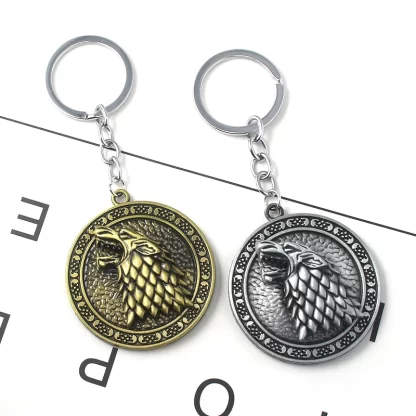 Movie Thrones Series Wolf Head Game Pendants Keychain Animal Jewelry Key Ring Backpack Accessories Key Chains Gifts Souvenir - Image 3