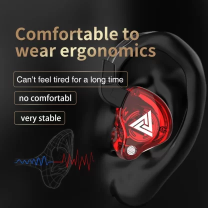 Original QKZ AK6 In Ear Earphone 6 Dynamic Driver Unit Headphone With Mic Stereo Sports HIFI Subwoofer Headset Monitor Earbuds - Image 3