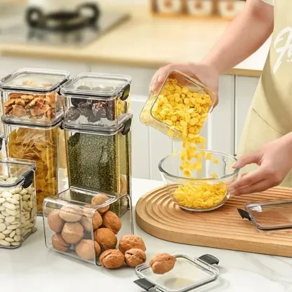 Kitchen Multigrain Snack Sealed Storage Box Dried Fruit Dried Goods Jar Drawer Storage Container Moisture Proof Box Plastic - Image 2