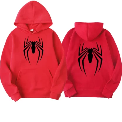 2024 New Men's Hoodie Street Fashion Spider Print Sweatshirt Fleece Ladies Casual Funny Loose Hoodie spiderman Men's clothing - Image 4