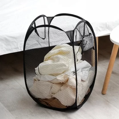 Dirty Clothes Basket Skeleton Ventilated Foldable Easy Storage Portable Large Capacity Clothes Basket - Image 4