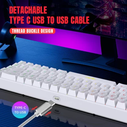 HXSJ V200 Wired K68 RGB Streamer Mini Gaming Keyboard 19-Key Conflict-Free Membrane Keyboard but Mechanical Feel for Game/Office - Image 4