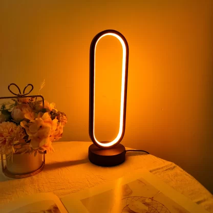 1PC Lamp bedroom Ring Lamp Living Room Three-color Dimming Bedside Lamp LED Night Light - Image 2