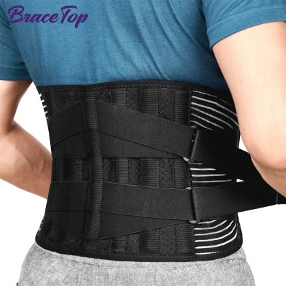 S-3XL Sports Lower Back Brace with 6 Stays Anti-skid Orthopedic lumbar Support Breathable Waist Support Belt for Gym Pain Relief