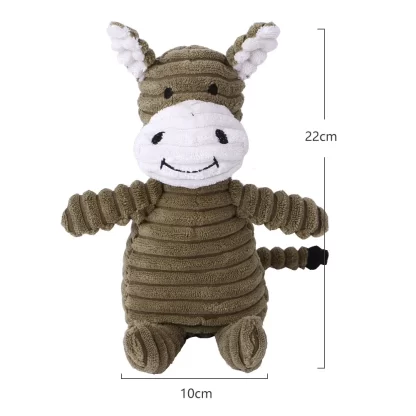 Plush Dog Toy Animals Shape Bite Resistant Squeaky Toys Corduroy Dog Toys for Small Large Dogs Puppy Pets Training Accessories - Image 4