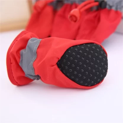 4pcs Antiskid Puppy Shoes Waterproof Winter Pet Dog Anti-slip Rain Snow Boots Footwear Thick Warm For Prewalkers Socks Booties - Image 4