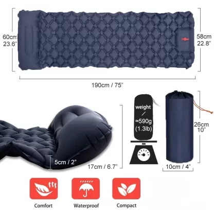 Cool Camping Mat Gear Camping Mat Camping Supplies Nature Hiking Inflatable Mat Portable Lightweight Camping Sleeping Mattress - Image 4