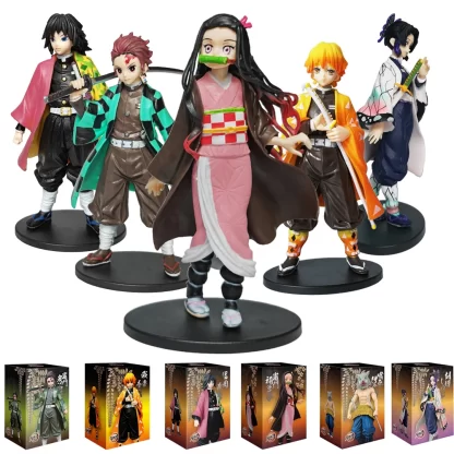 Anime Kamado Tanjirou Nezuko Demon Slayer Figure Action Figures PVC Model Toys Zenitsu Figurine Inosuke Kimetsu No Yaiba Figura - Image 2