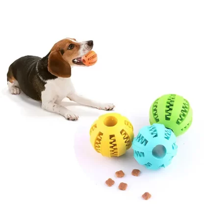 Dog Toy Ball, Nontoxic Bite Resistant Toy Ball for Pet Dogs Puppy Cat, Dog Pet Food Treat Feeder Chew Tooth Cleaning Ball - Image 4