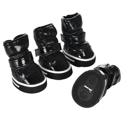 4Pcs/Set Pet Dog Shoes Winter Dog Snow Boots Warm Fleece Puppy Pet Cat Waterproof Rain Shoes Chihuahua Yorkie Shoe Accessories - Image 5