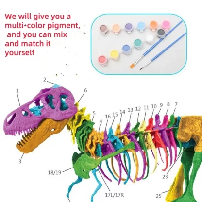 Large DIY Dinosaur Skeleton Toys Ornament Simulation T-Rex Model Jurassi Assembled Skeleton Park Fossilized Dragon for Kids Boys - Image 3