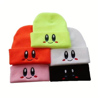 Big Eye Embroidery Elasticity Beanies Women's Cartoon Knitted Skull Caps Winter Warm Hip Hop Hats Men Crimping Melon Leather Hat - Image 2