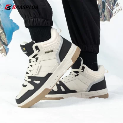 Baasploa Men Winter Sneakers Casual Skateboard Shoes for Men Waterproof Plush Warm Cotton Shoes Non-Slip Outdoor Male Sneakers - Image 5