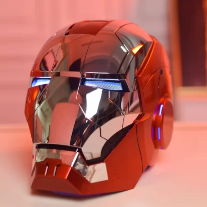 New AutoKing 1:1 Mk5 Iron Man Helmet Cosplay Voice Control Eyes with Light Model Toys for Adult Electric Wearable Christmas Gift - Image 6